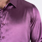 mauve satin long sleeve dress shirt platini