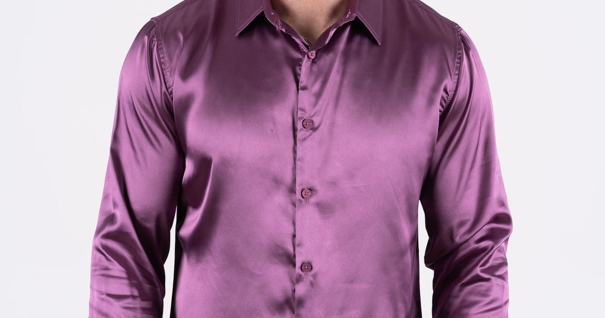 Men's Satin Mauve Dress Shirt Men's Satin Mauve Dress Shirt