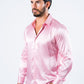 pink satin long sleeve dress shirt platini
