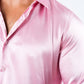 pink satin long sleeve dress shirt platini