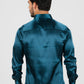 teal satin long sleeve dress shirt platini