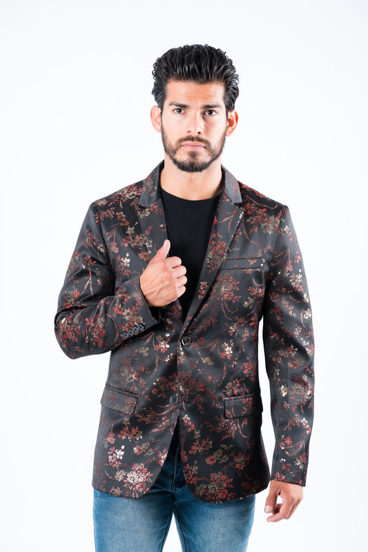 red double button floral print blazer men platini lifestyle