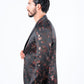 red double button floral print blazer men platini side detail