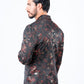 red double button floral print blazer men platini back