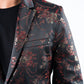 red double button floral print blazer men platini detail