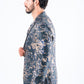 navy double button floral print blazer men platini side detail