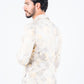 beige double button floral print blazer men platini back