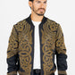 black rhinestone bomber jacket platini front