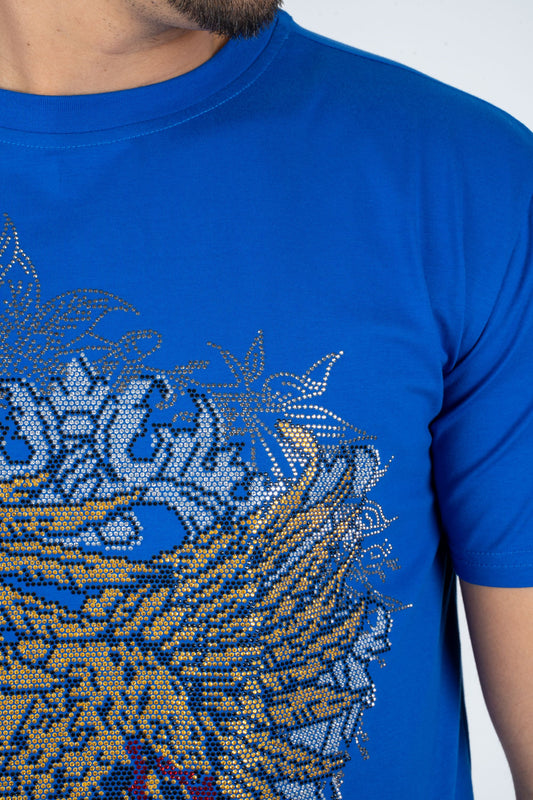 royal blue rhinestone eagle tee detail platini