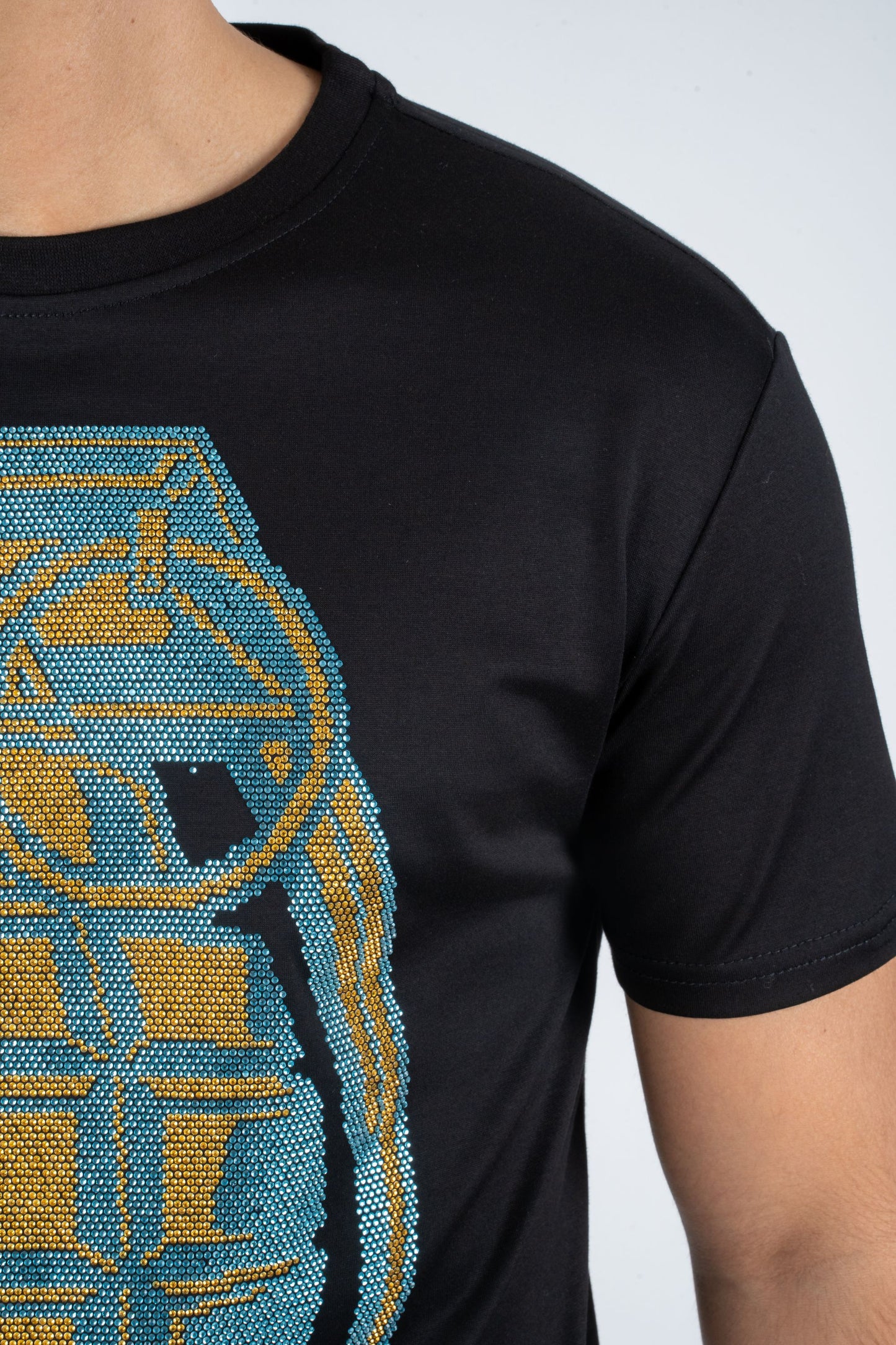 black rhinestone granada tee detail platini