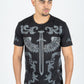 black rhinestone sword wings tee front platini
