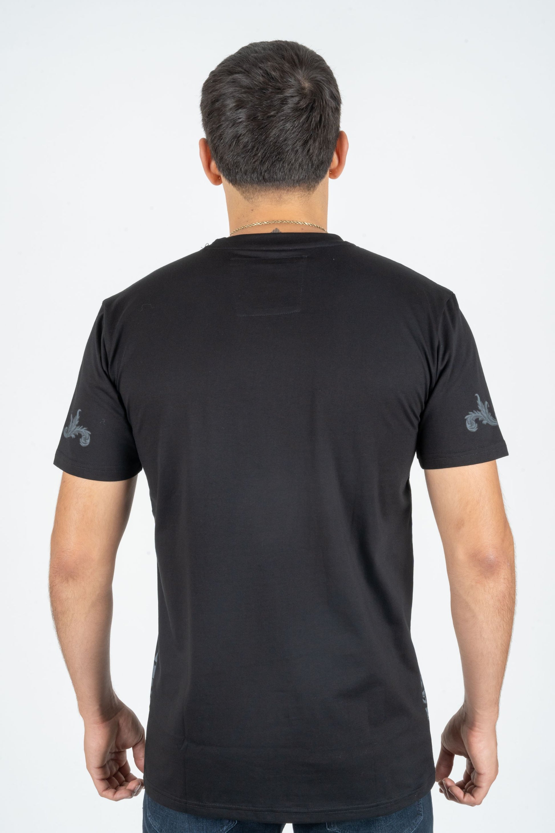 black rhinestone sword wings tee back platini