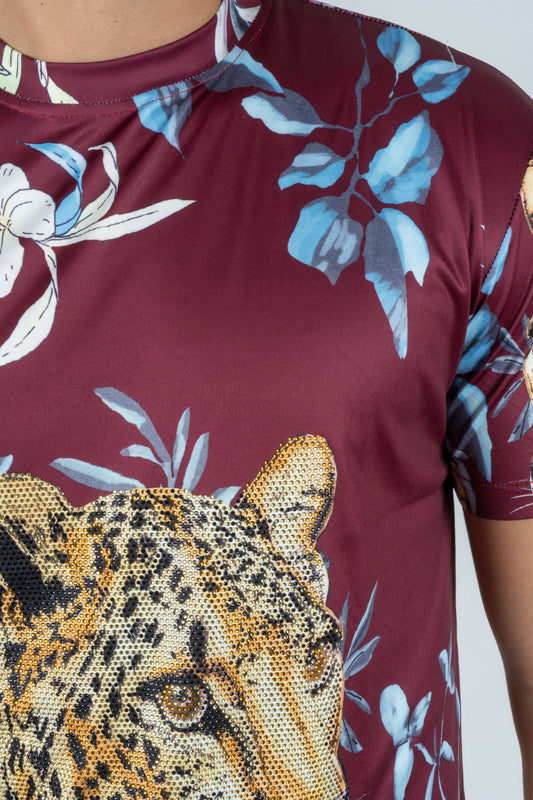wine rhinestone tropical floral tee zoom platini