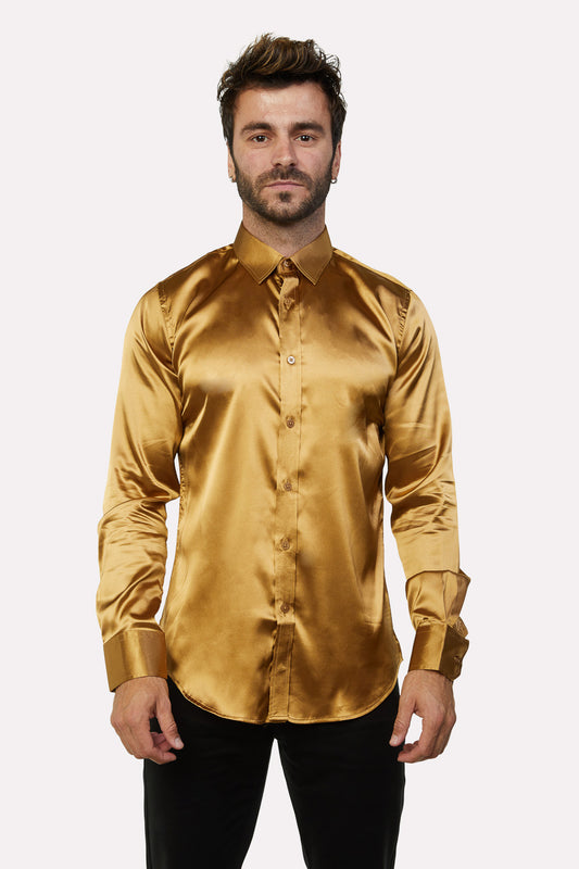 gold sinclair satin shirt men platini front